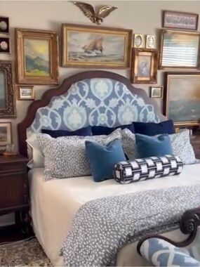 Ballard Designs THANDIE King Duvet Cover and 2 King Shams CORNFLOWER color